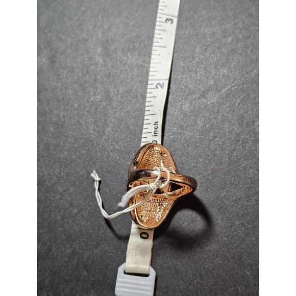 **Final Sale** Rose gold tone oval rhinestone ring - Picture 9 of 10